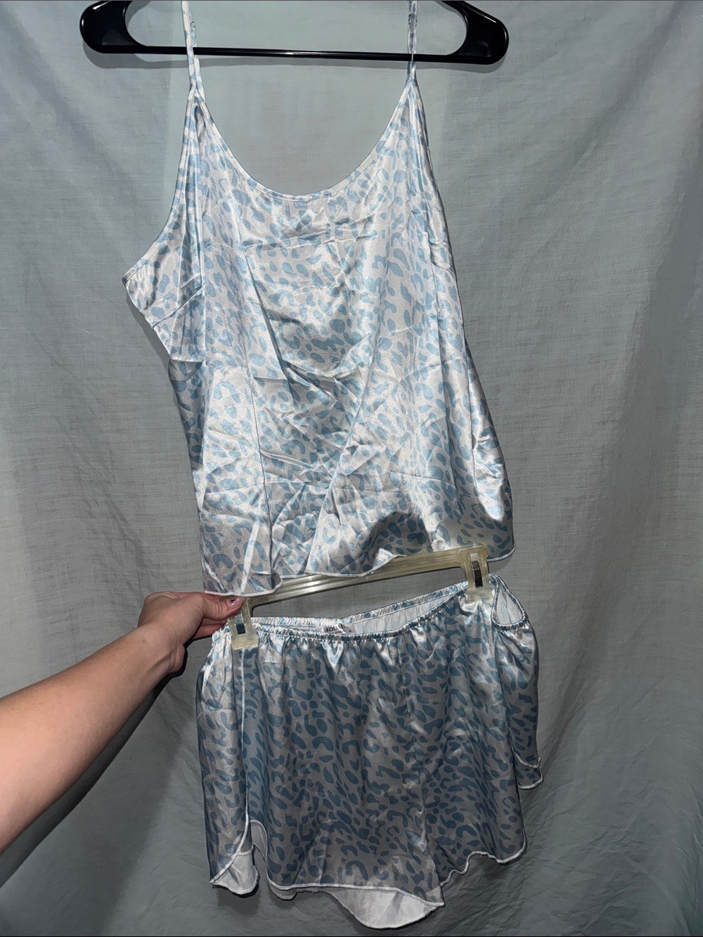 Blue Leopard Silky PJ Set
